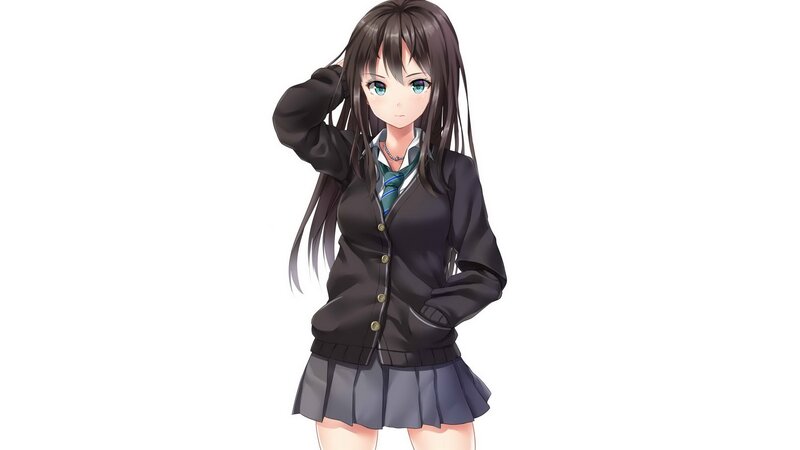 anime girl in school uniform