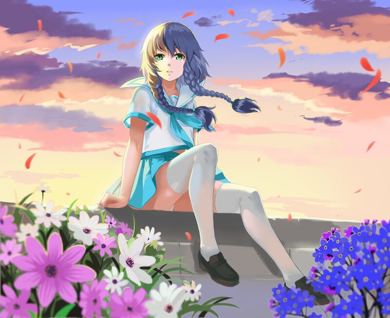 Anime girl in school uniform