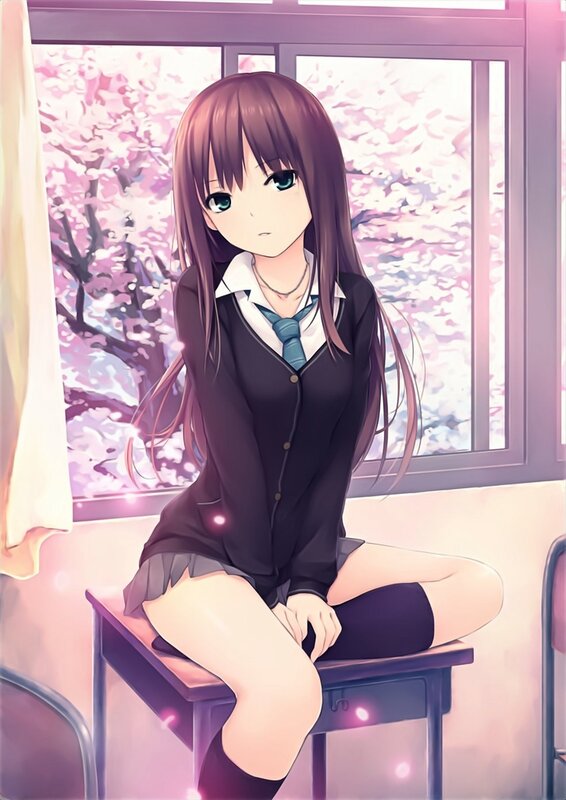 Anime girl in school uniform