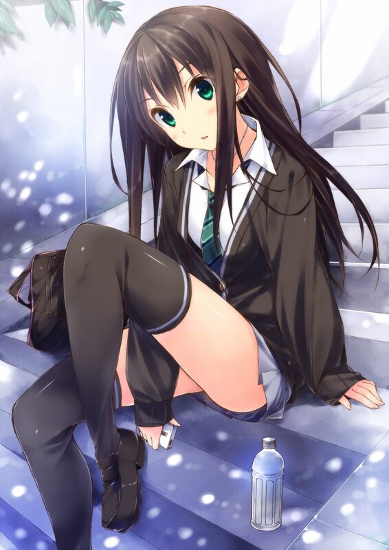 anime girl in school uniform
