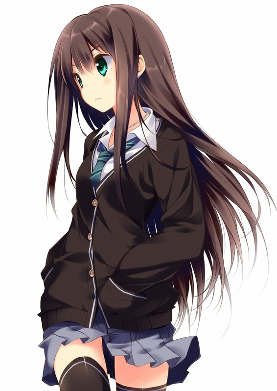 anime girl in school uniform