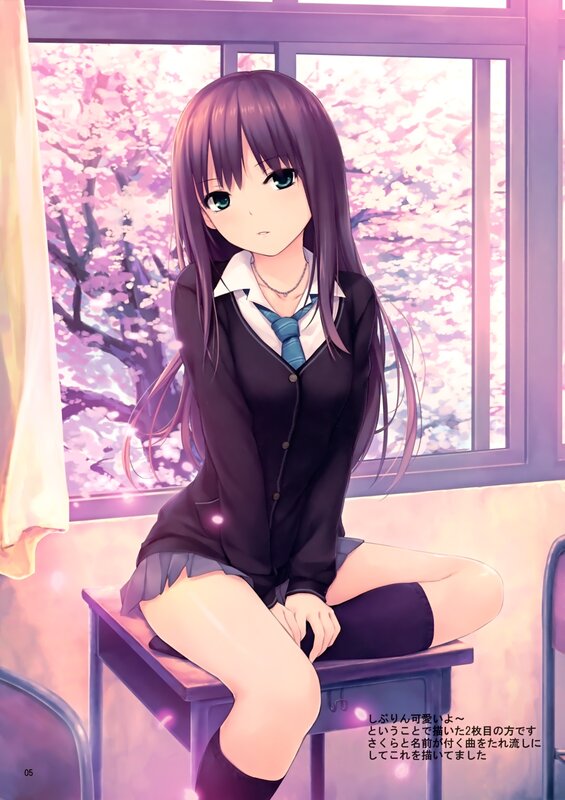 Anime girl in school uniform