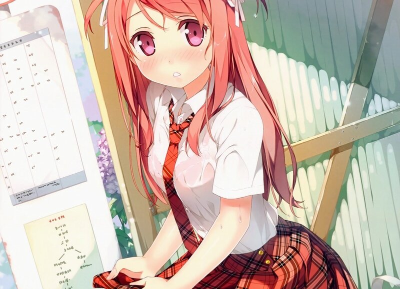 anime girl in school uniform