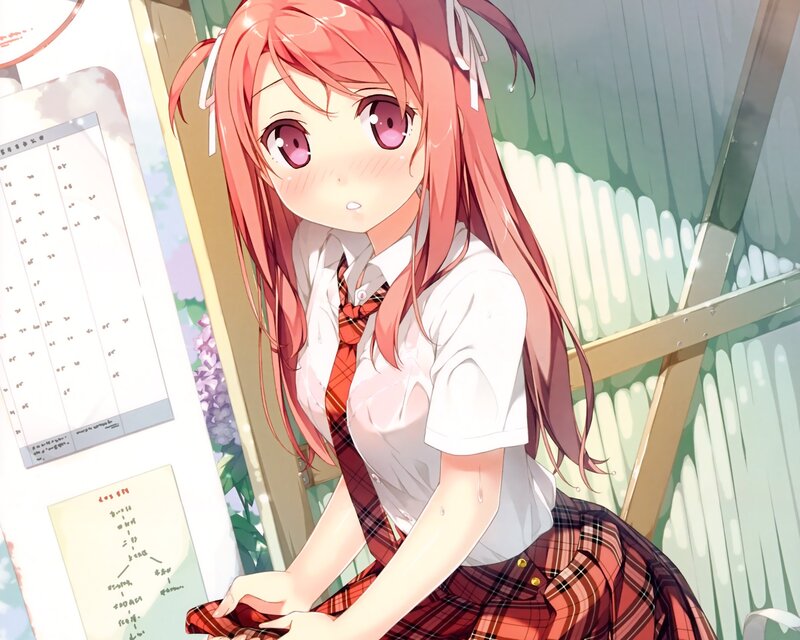 anime girl in school uniform