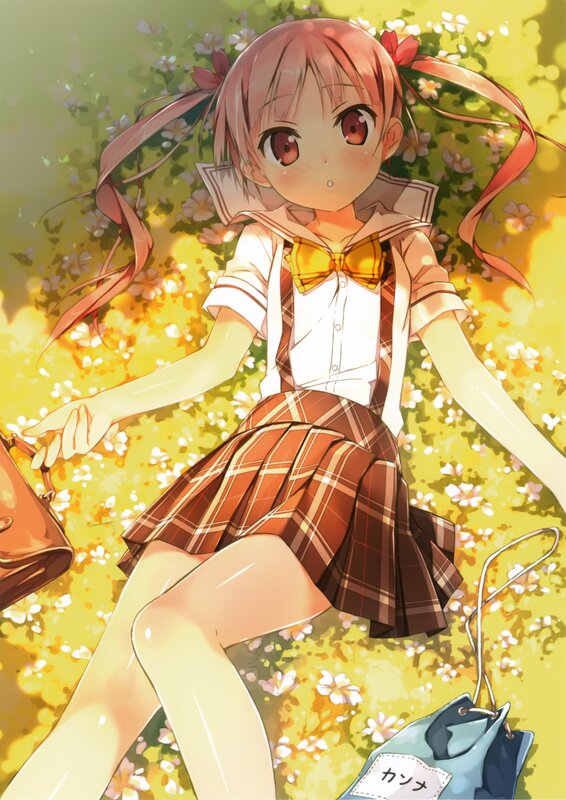 Anime girl in school uniform