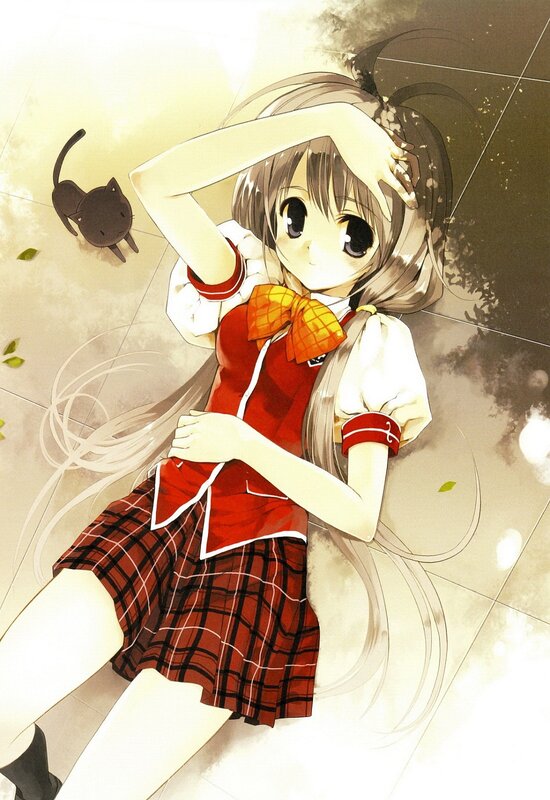 anime girl in school uniform