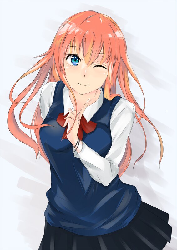 anime girl in school uniform