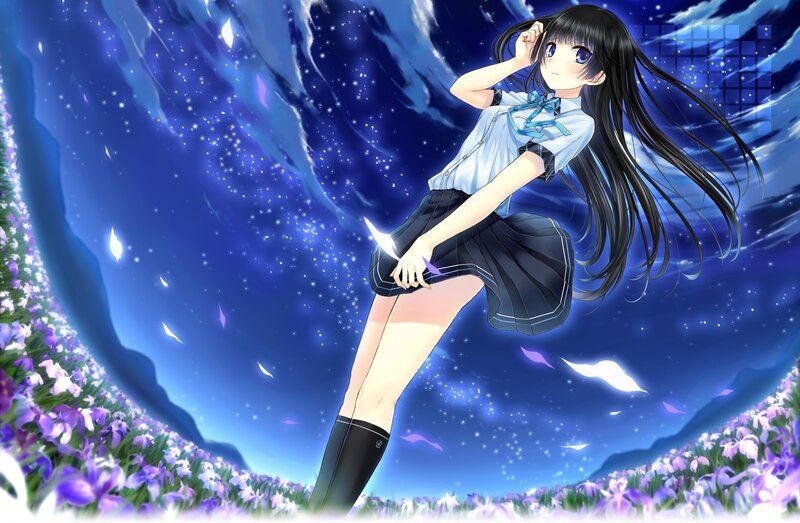 Anime girl in school uniform