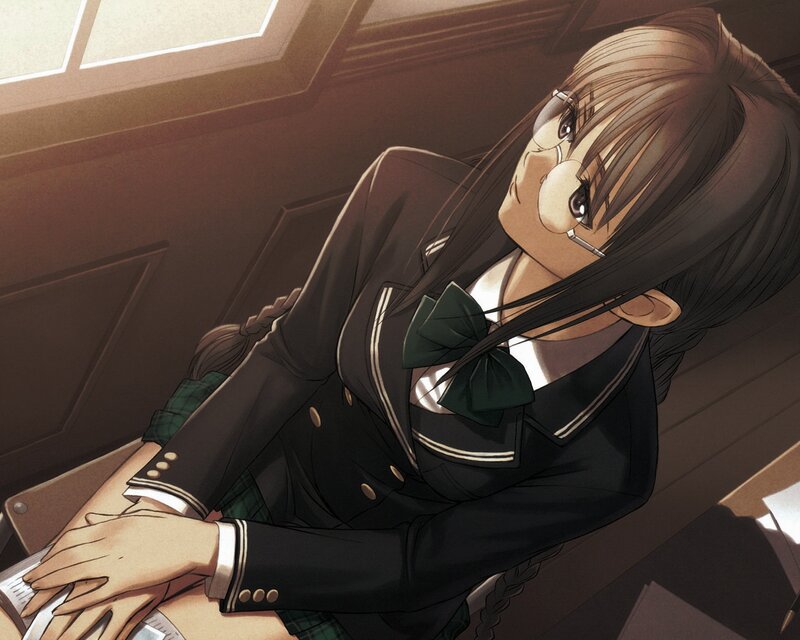 anime girl in school uniform
