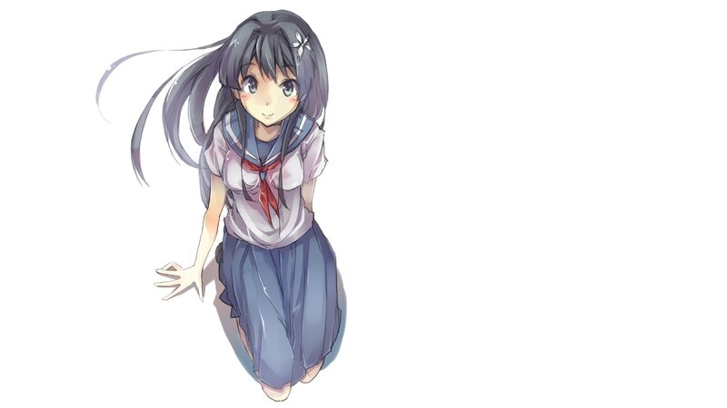 anime girl in school uniform