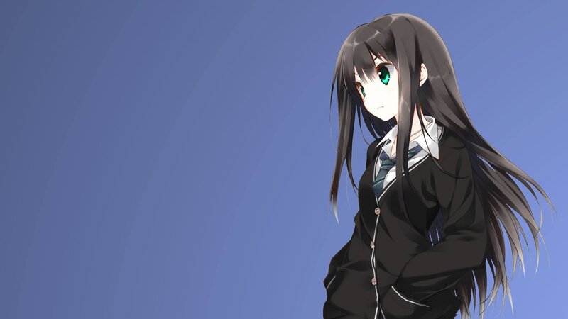 anime girl in school uniform