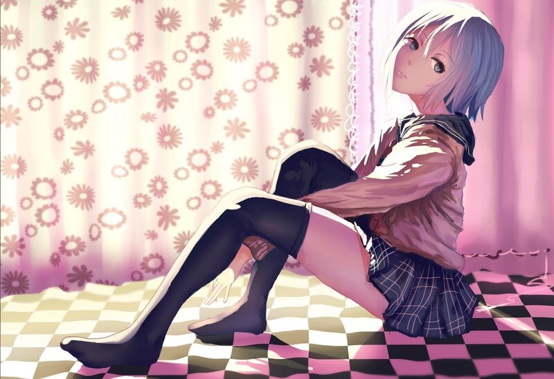 Anime girl in school uniform