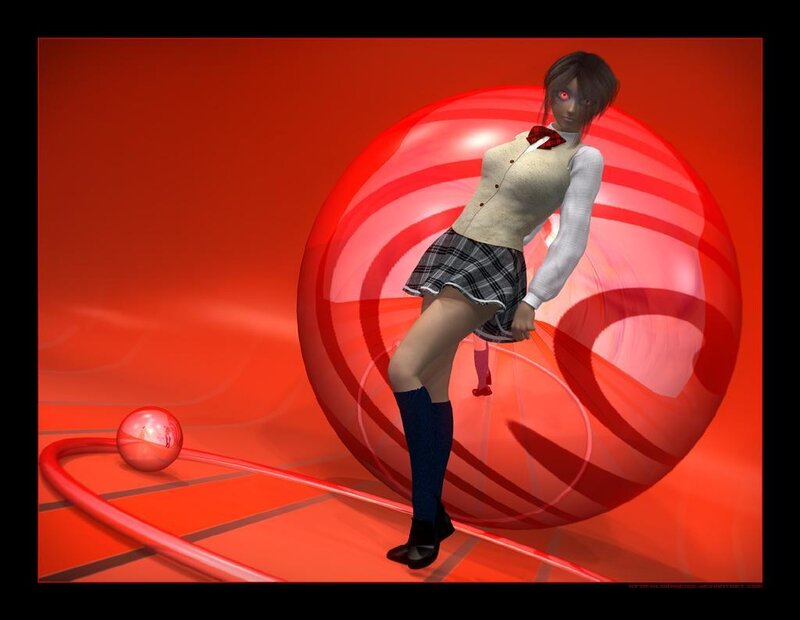 Anime girl in school uniform