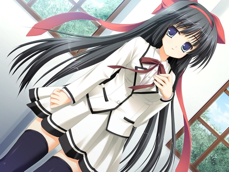 anime girl in school uniform