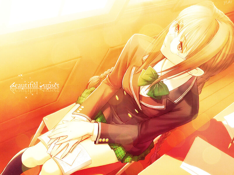 Anime girl in school uniform