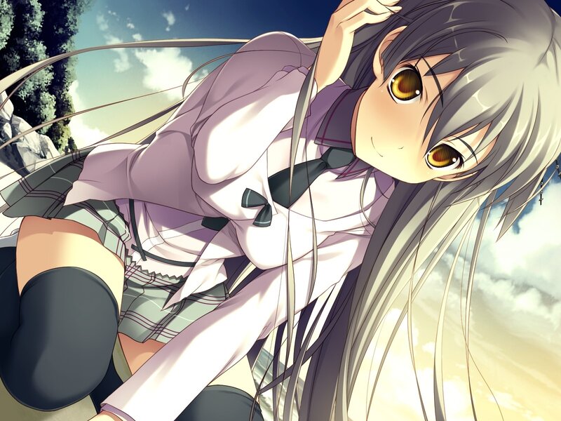 anime girl in school uniform