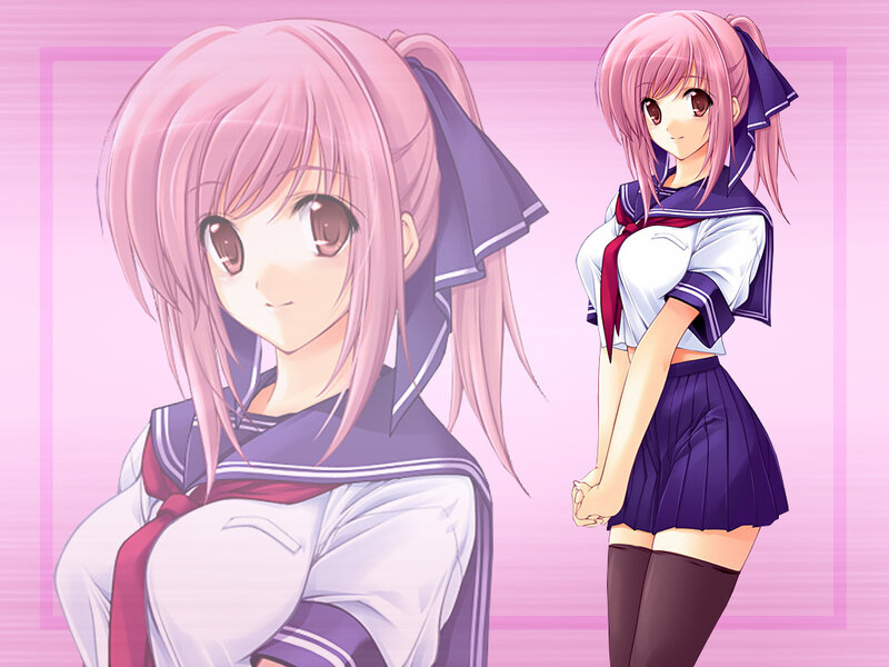anime girl in school uniform
