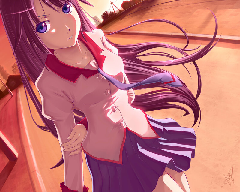 anime girl in school uniform