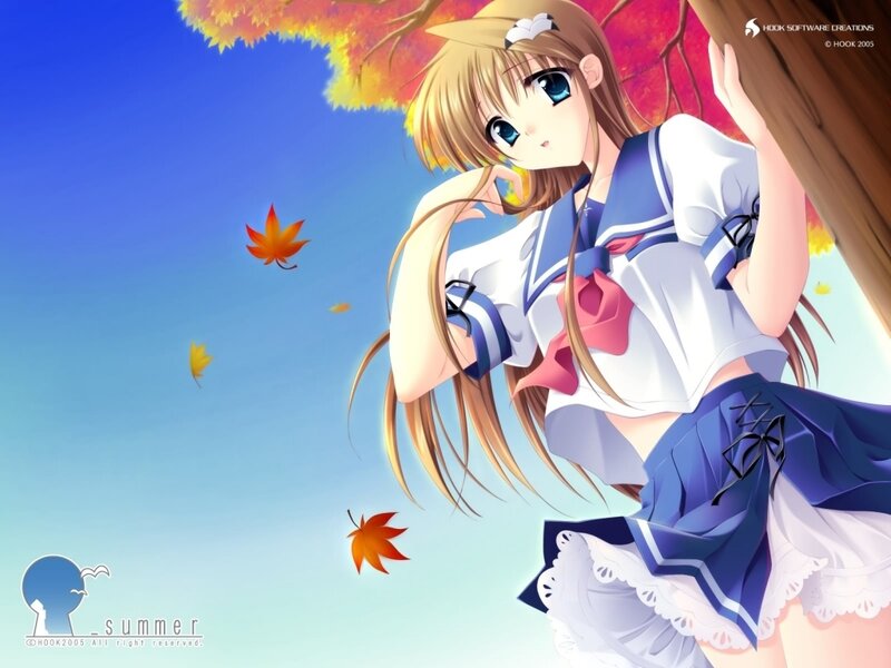 Anime girl in school uniform