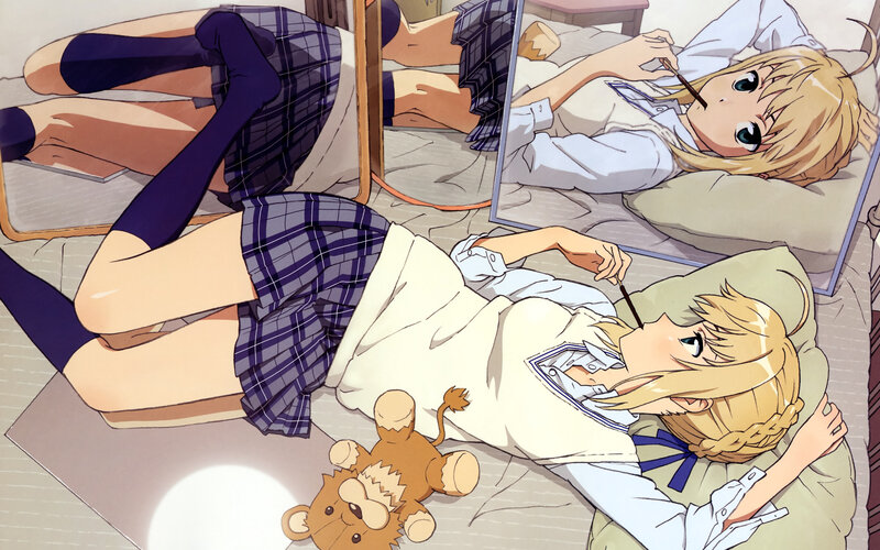 anime girl in school uniform