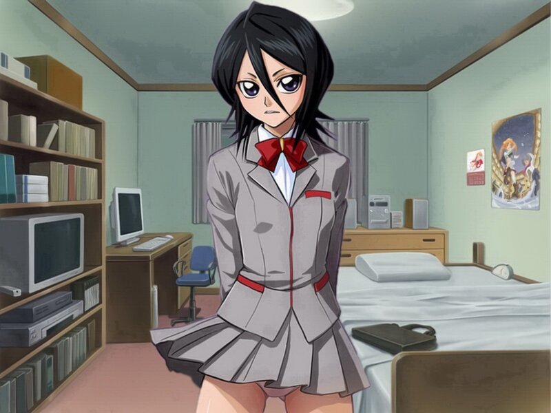 anime girl in school uniform