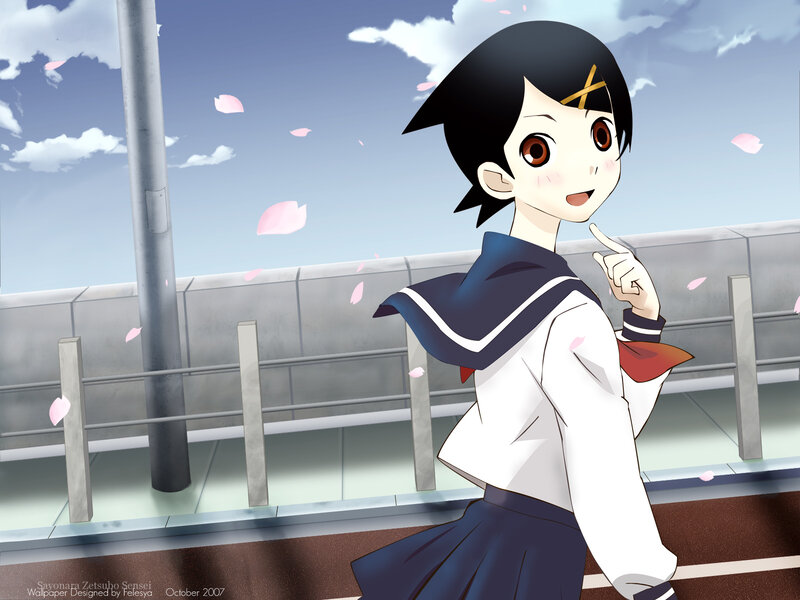 Anime girl in school uniform