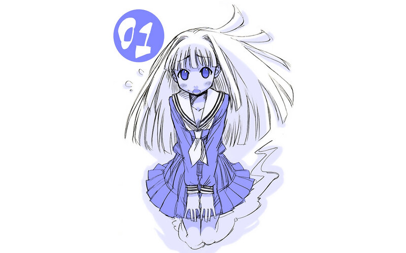 anime girl in school uniform