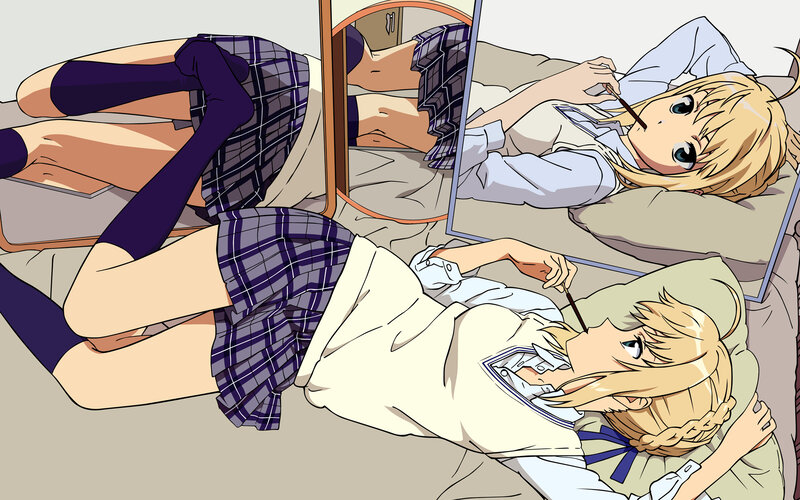 anime girl in school uniform