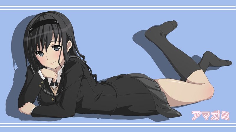 Anime girl in school uniform