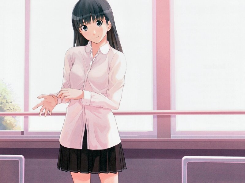 anime girl in school uniform