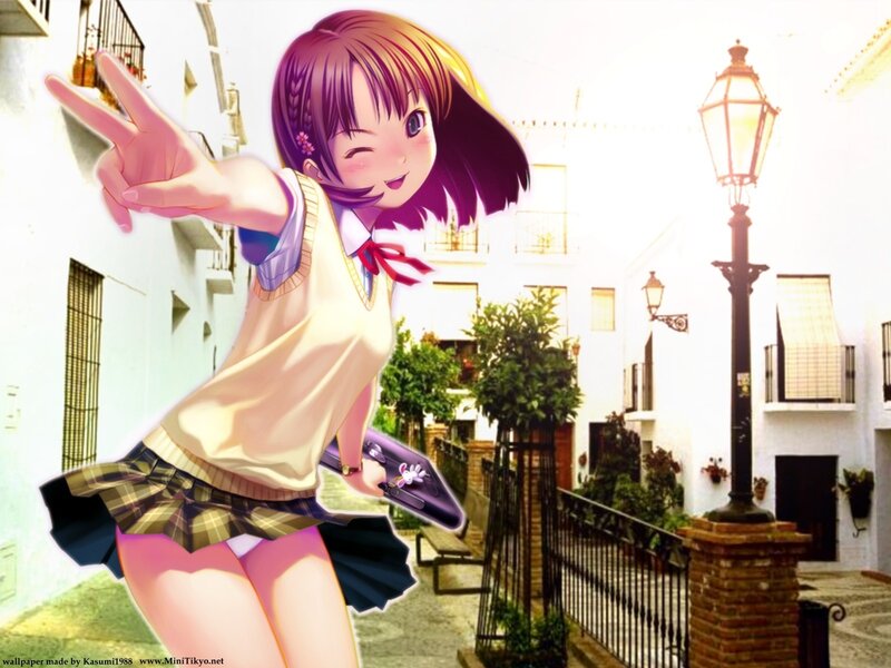 Anime girl in school uniform