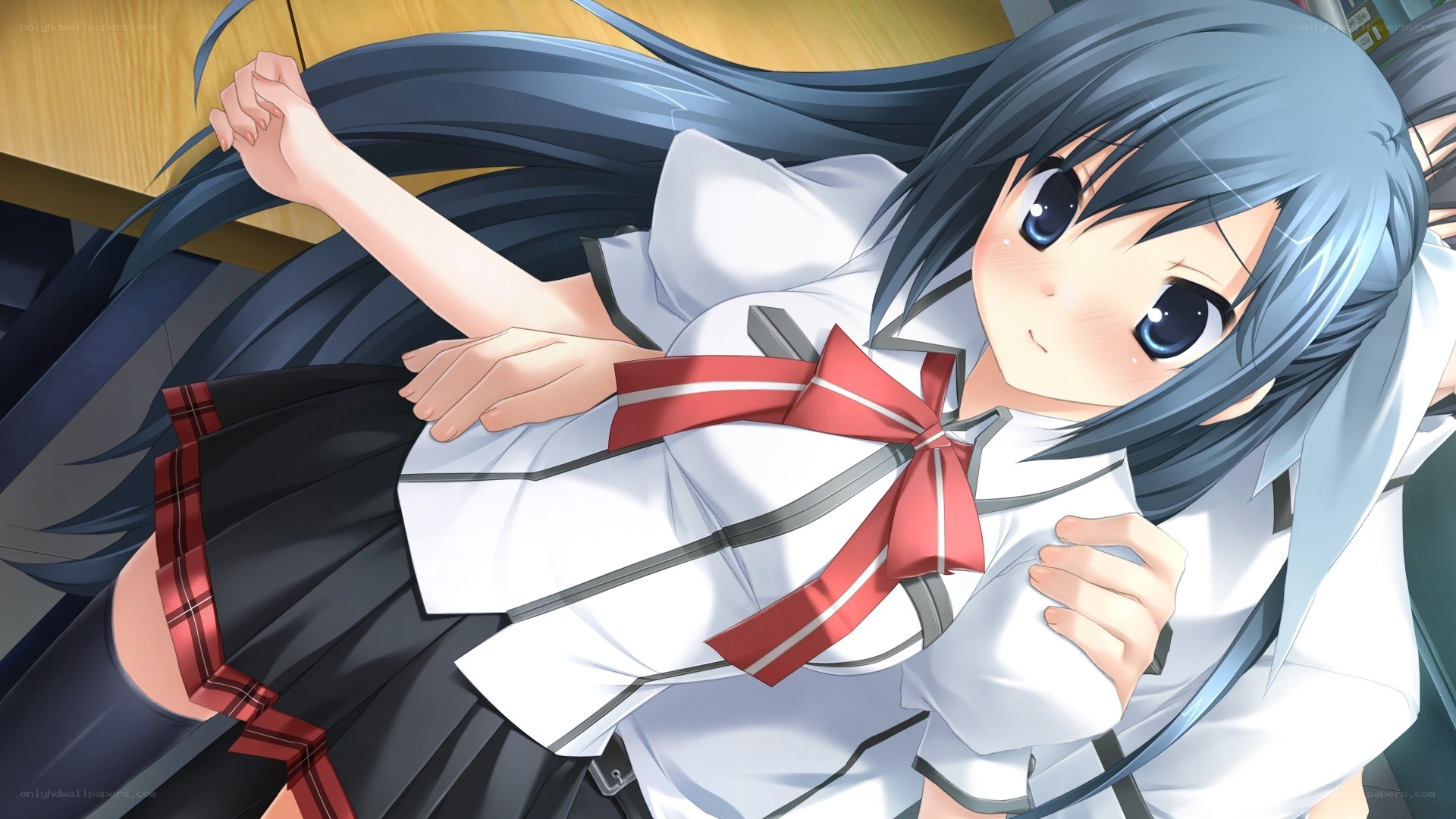 anime girl in school uniform