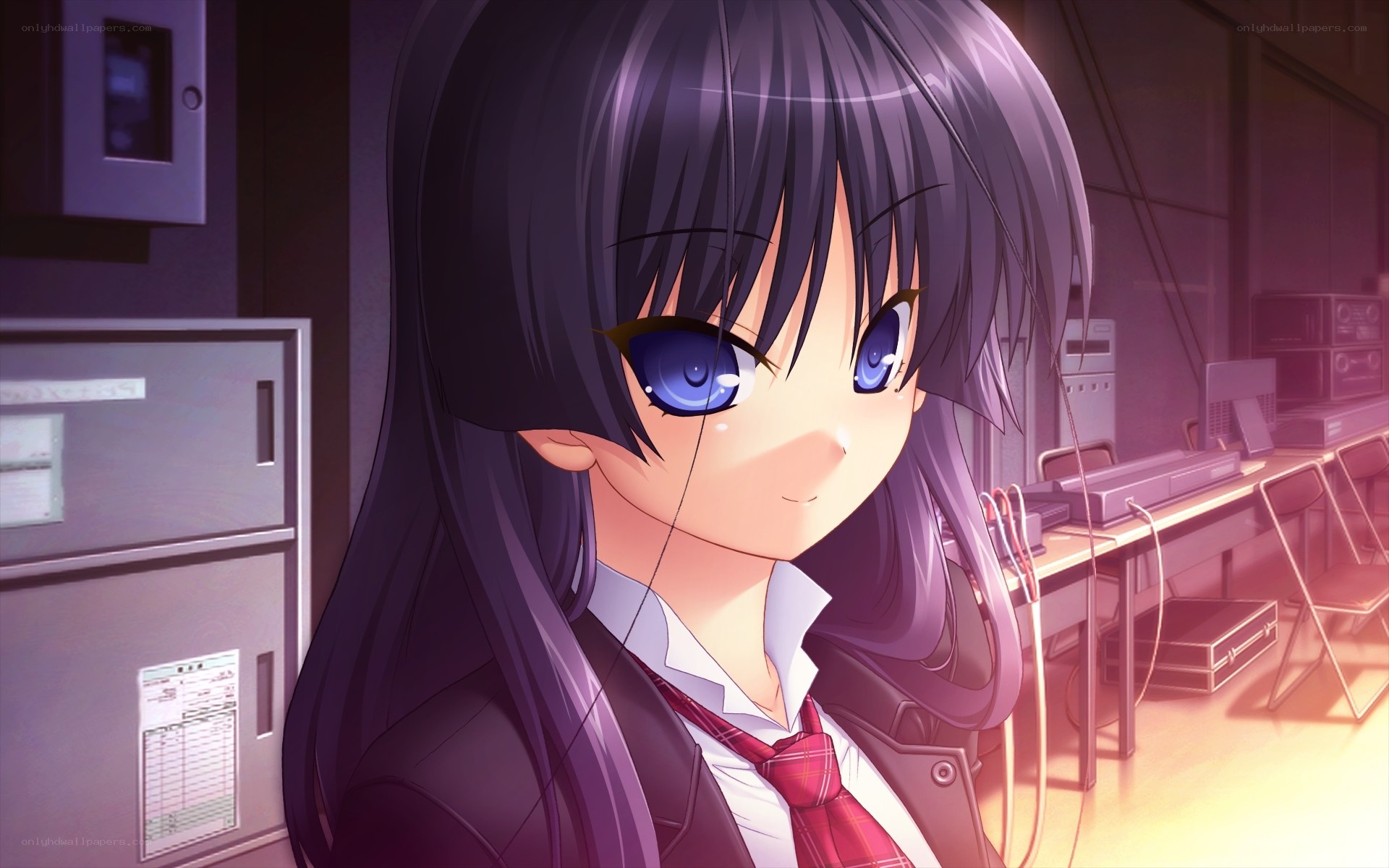 anime girl in school uniform