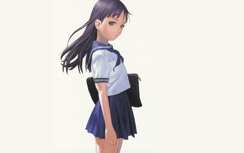 anime girl in school uniform