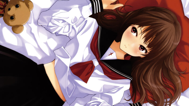 anime girl in school uniform