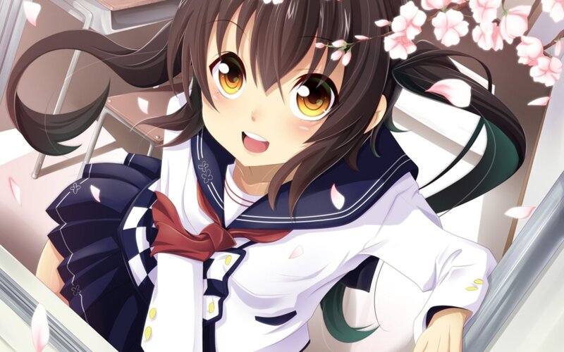 anime girl in school uniform