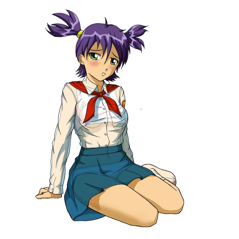 anime girl in school uniform