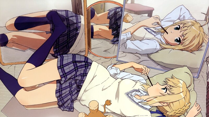 anime girl in school uniform
