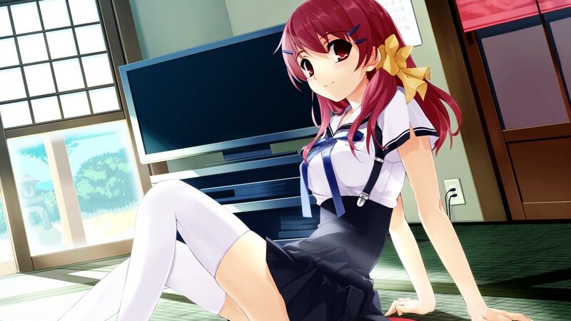 Anime girl in school uniform