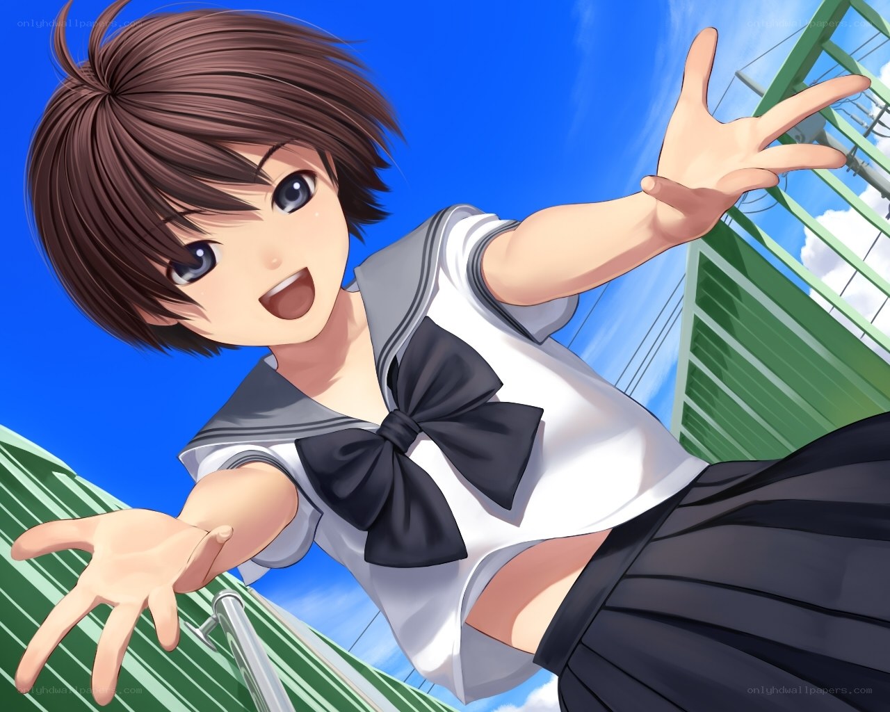 anime girl in school uniform