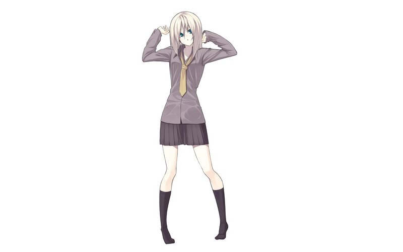 anime girl in school uniform