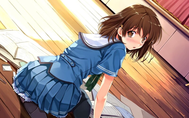 anime girl in school uniform