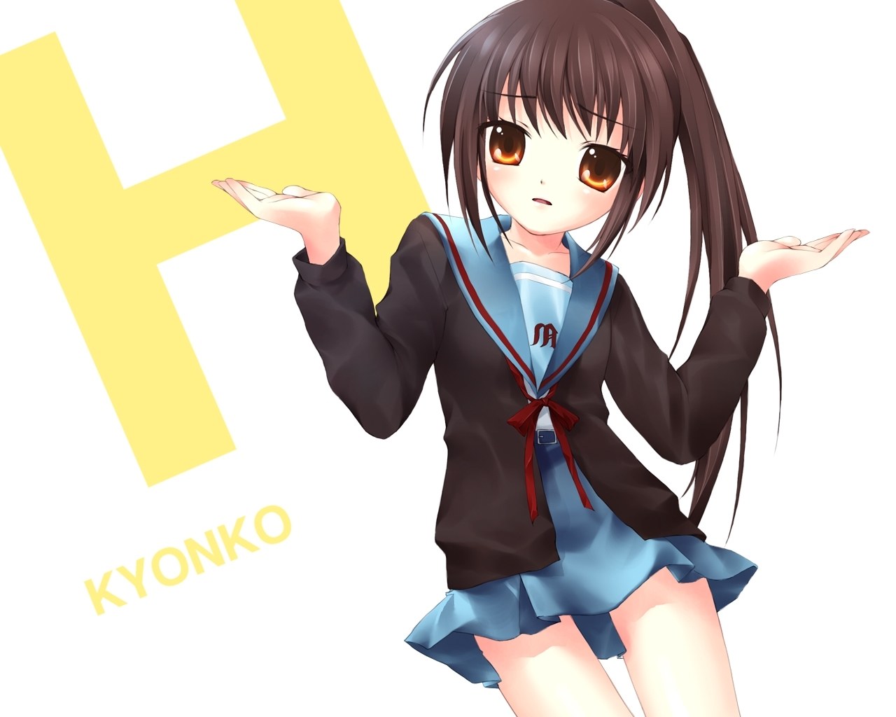 Anime girl in school uniform