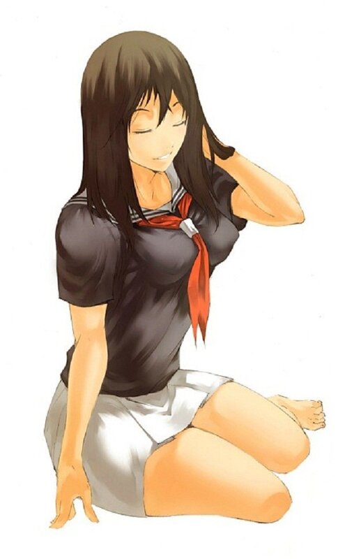 anime girl in school uniform
