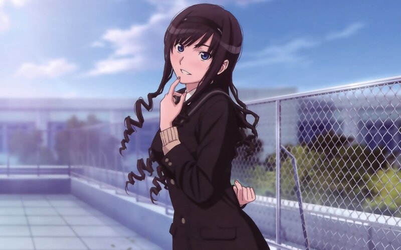 anime girl in school uniform