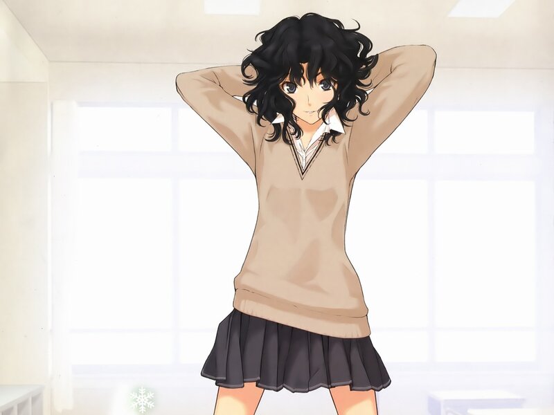 anime girl in school uniform