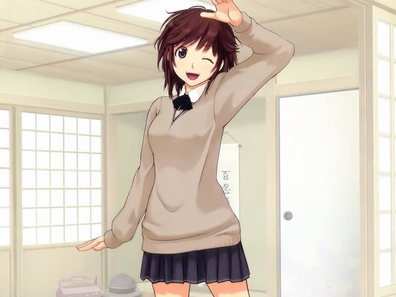 anime girl in school uniform