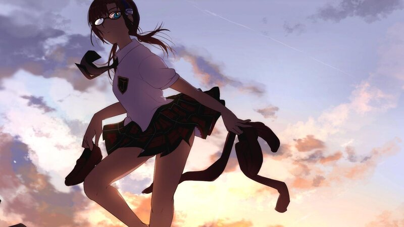 anime girl in school uniform