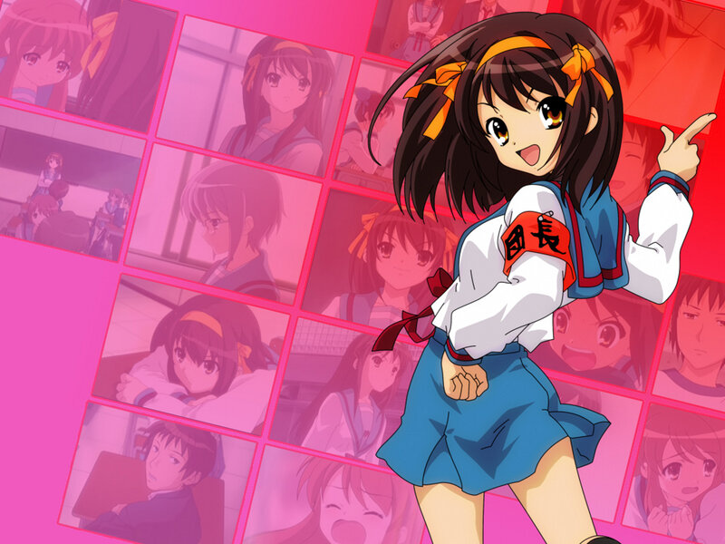 Anime girl in school uniform