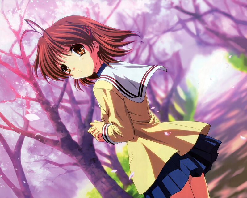 Anime girl in school uniform